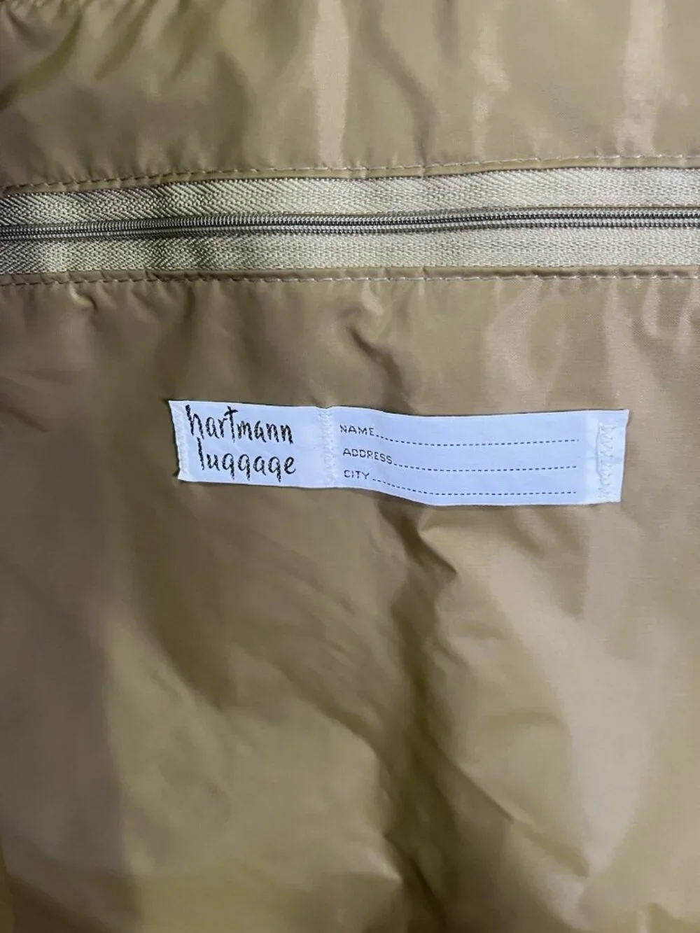 VTG Hartmann Olive Nylon Leather Garment Suit Bag Suit Travel Luggage Hanging